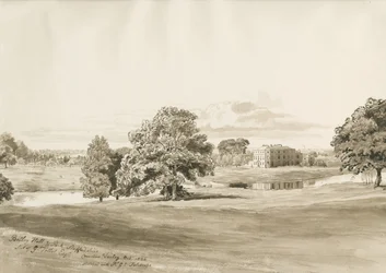 Betley Hall: sépiová kresba, říjen 1820