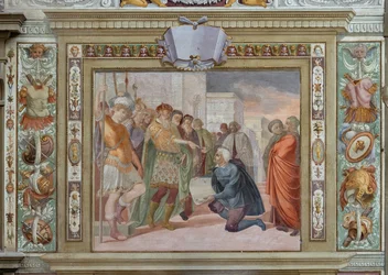 Představení jednoho projektu králi, asi 1589-94 (freska)