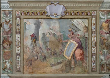 Dobytí Jeruzaléma Godfreym z Bouillonu, asi 1589-94 (freska)