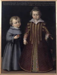 Portrét Františka a Catherine de Medici (Francesco a Caterina de Medici), děti Ferdinanda (olej na plátně)