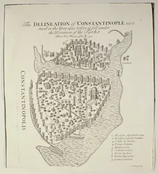 Mapa Konstantinopole v roce 1422