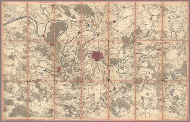 Geometrická mapa Francie, Cassini, Paříž (0134002)