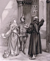 Vstupte mnich Laurence a Romeo, ilustrace z Romea a Julie,