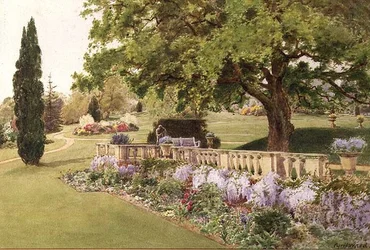 Formální zahrady při pohledu z Herbaceous Border