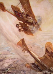 Ilustrace z knihy "Vyprávěno v chatrčích: The YMCA Gift Book", vydáno 1916