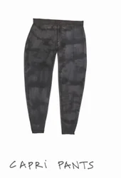 Kalhoty Capri (fixem na papír)