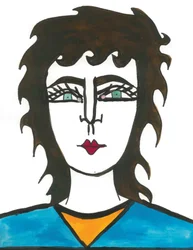 Mullet Hair, 2024 (pero s barvou na papíře)