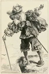 Ateista se směje Christianovi a nadějnému z The Pilgrims Progress From This World, To That Who Is To Come John Bunyan (1628-1688), ilustrace Thomas Dalziel (1823-1906)