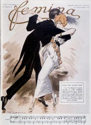 Pár tančící tango - ilustrace Daniel De Losques (Henri Casimir Paul Thouroude) (1880-1915) - v „“Femina“““ z 15.10.1913