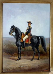 Jezdecký portrét generála Georgese Boulangera (1837-1891), politika Malba Daniela Alexandra Williamsona (1822-1903) 19. století Sun. 0,36 x 0,25 m Paříž, Musee Carnavalet