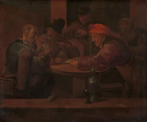 Muži hrající karty v hospodě
