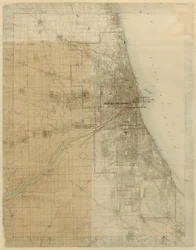 Plán Chicaga, Chicago, Illinois, Diagram ukazující růst města, 1909.