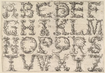 Ornamented Roman Majuscule Alphabet, ca. 1520.