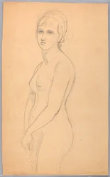 Kresba, Stojící ženský akt, 1860-70