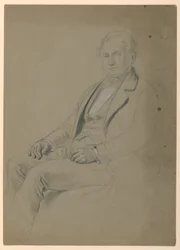 Kresba, Sedící muž, 1860