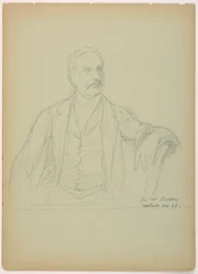 Kresba, pan Sheldon sedící