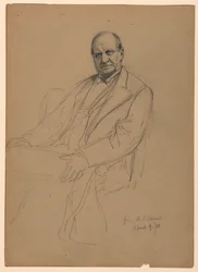 Kresba, Robert L. Stuart vsedě, 1881