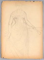 Kresba, Skica k portrétu Belly Worshamové, 1878