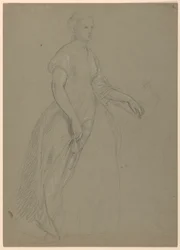 Kresba, studie k "Přijetí Marthy Washingtonové", 1860