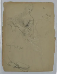 Kresba, studie k "Přijetí Marthy Washingtonové", 1869