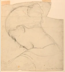 Kresba, Studie k "Římance", Hlava ženy, 1841