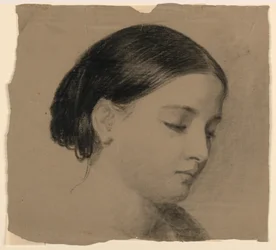 Kresba, Umělcova žena Sophie, 1853