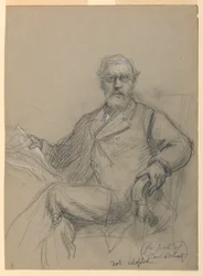 Anglicky: Kresba, Carl Schurz Sedící čtení, 1899