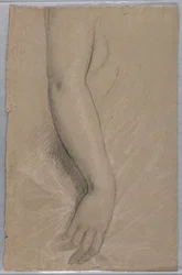 Studie paže pro portrét paní Rutherford B. Hayes