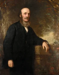 Portrét Petera Dennyho (1821-1895), stavitele a majitele lodí z Dumbartonu (Skotsko). Olej na plátně