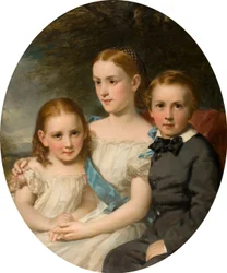 Děti Williama Neishe, kolem roku 1862 (olej na plátně)