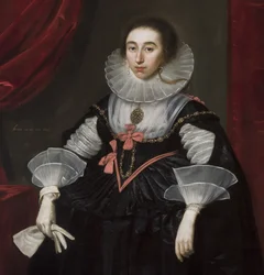 Detail portrétu Elizabeth Cavendish, 1624