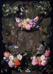 Zázrak svatého Bernarda v květinové girlandě, 1645-1655