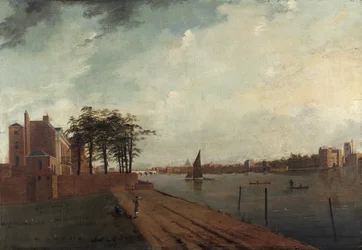 „Lambethský palác z Millbank“, 1808