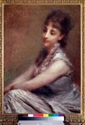 Portrét hraběnky Arrivabene Obraz Daniele Ranzoni (1843-1889) 1880 Rozměr 61x87 cm Milán, Galleria d