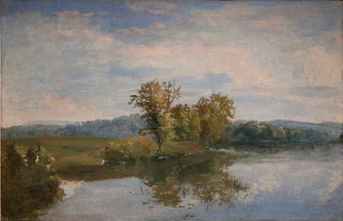 Pohled na jezero Vejl poblíž Silkeborg, Jutsko