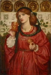 Pohár lásky - Malba Dante Gabriel Rossetti (1828-1882), olej na dřevě