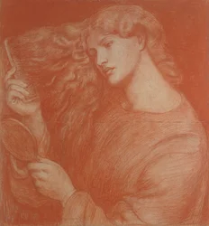 Lady Lilith (červená křída na papíře)