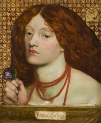 Srdcová královna (Srdcová královna) (Reine de coeur) - Dante Gabriel Rossetti (1828-1882). Olej na plátně