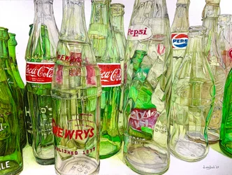 Vintage Bottles, 2025 (tužka na papíře)