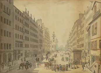 Pohled na High Street of Edinburgh z východu, 1793