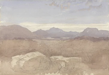A Mountainous View, North Wales, c.1818 (s/c a grafit na papíře)