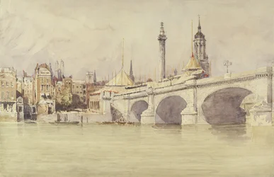 London Bridge, 1831 (wc s barvou karoserie přes grafit na papíře)