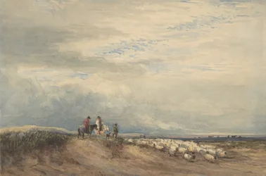 Jezdci s ovcemi u ústí řeky, 1830.