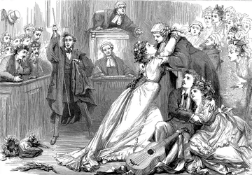 Scéna z Trial by Jury, 1875
