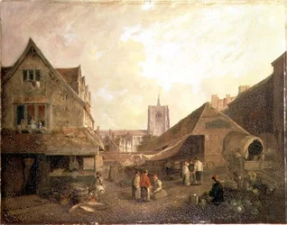 Old Fishmarket, Norwich (olej na plátně)