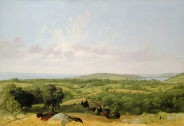 Pohled na Narragansett Bay, poblíž Warwick, Rhode Island
