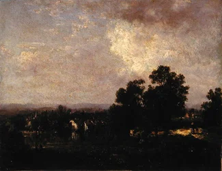 Wallkill Scenery, cca 1885 (olej na palubě)