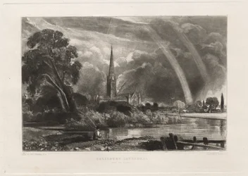 Salisbury Cathedral from the Meadows (Small Plate)