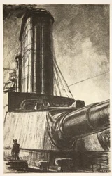 Na bitevním křižníku, ilustrace z knihy "The Western Front", vydavatelství Country Life Ltd.