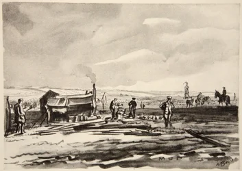 Na Sommě: Bahno, ilustrace z knihy "The Western Front", vydavatelství Country Life Ltd.